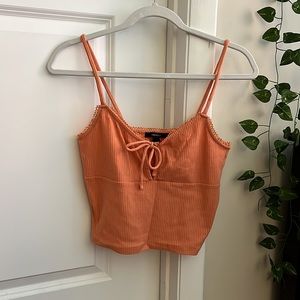 Forever 21 Coral Tie Front Tank